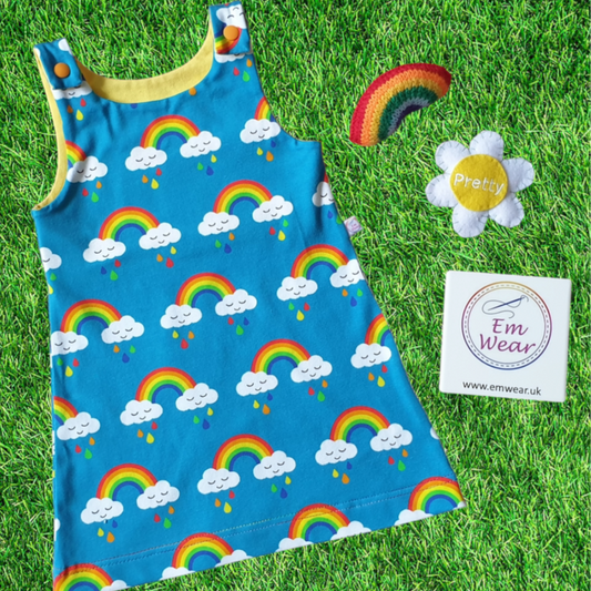 Sleepy Rainbows Pinafore Dress