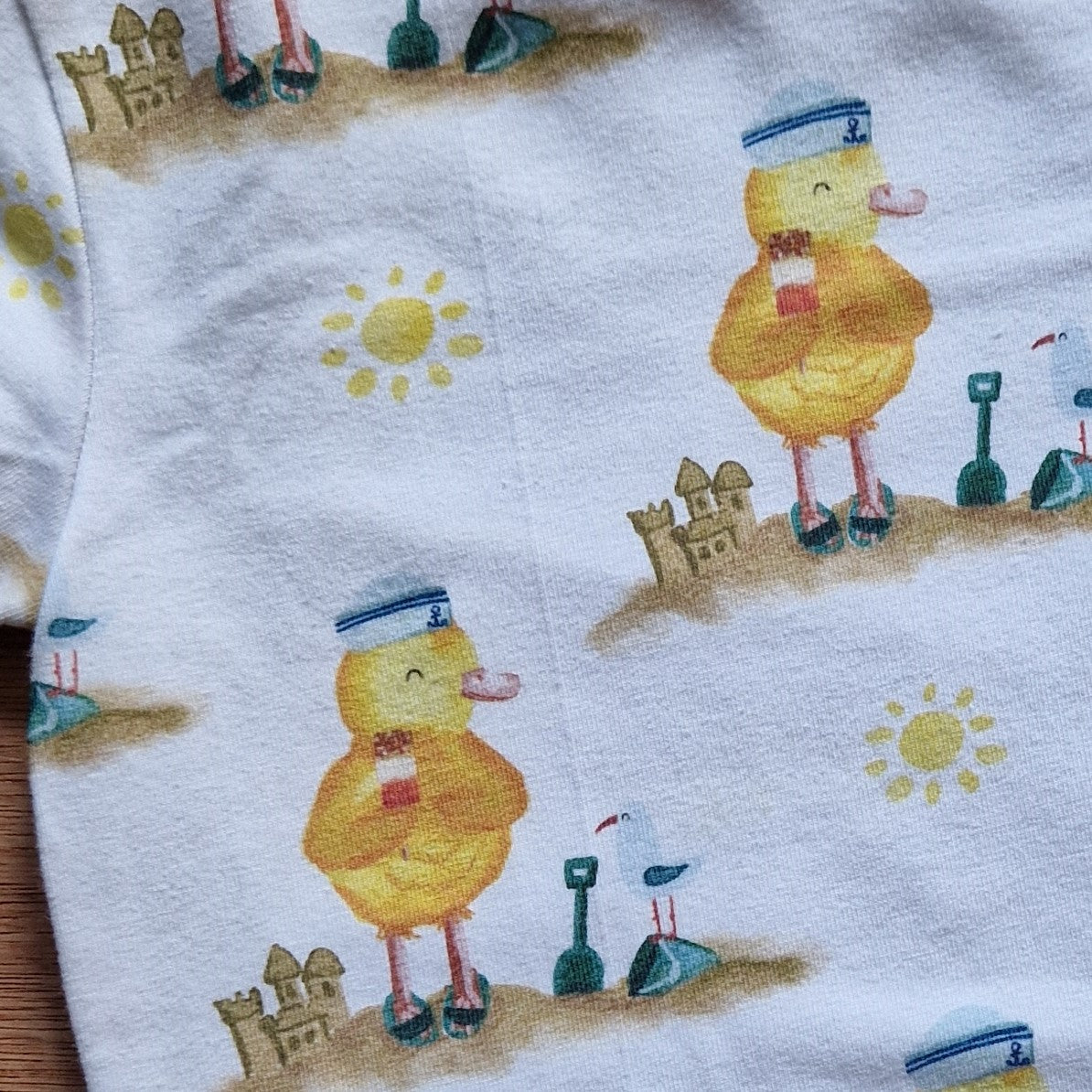 Seconds Buddy Duck on Beach T-shirt - 75% Off