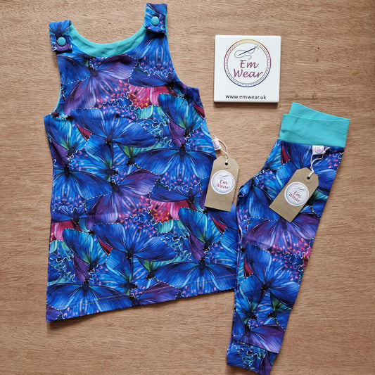 Butterfly Wings Pinafore Dress & Leggings Set