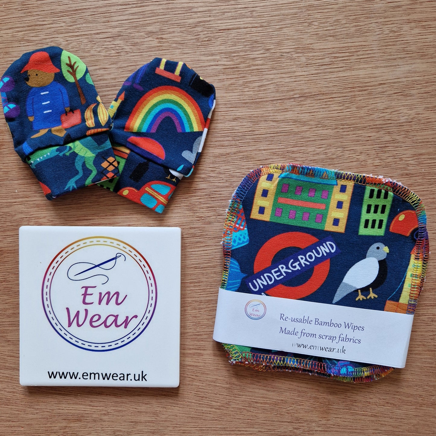 Sale Scratch Mitts & Re-usable Wipes Set - 50% Off (Various Designs Available)