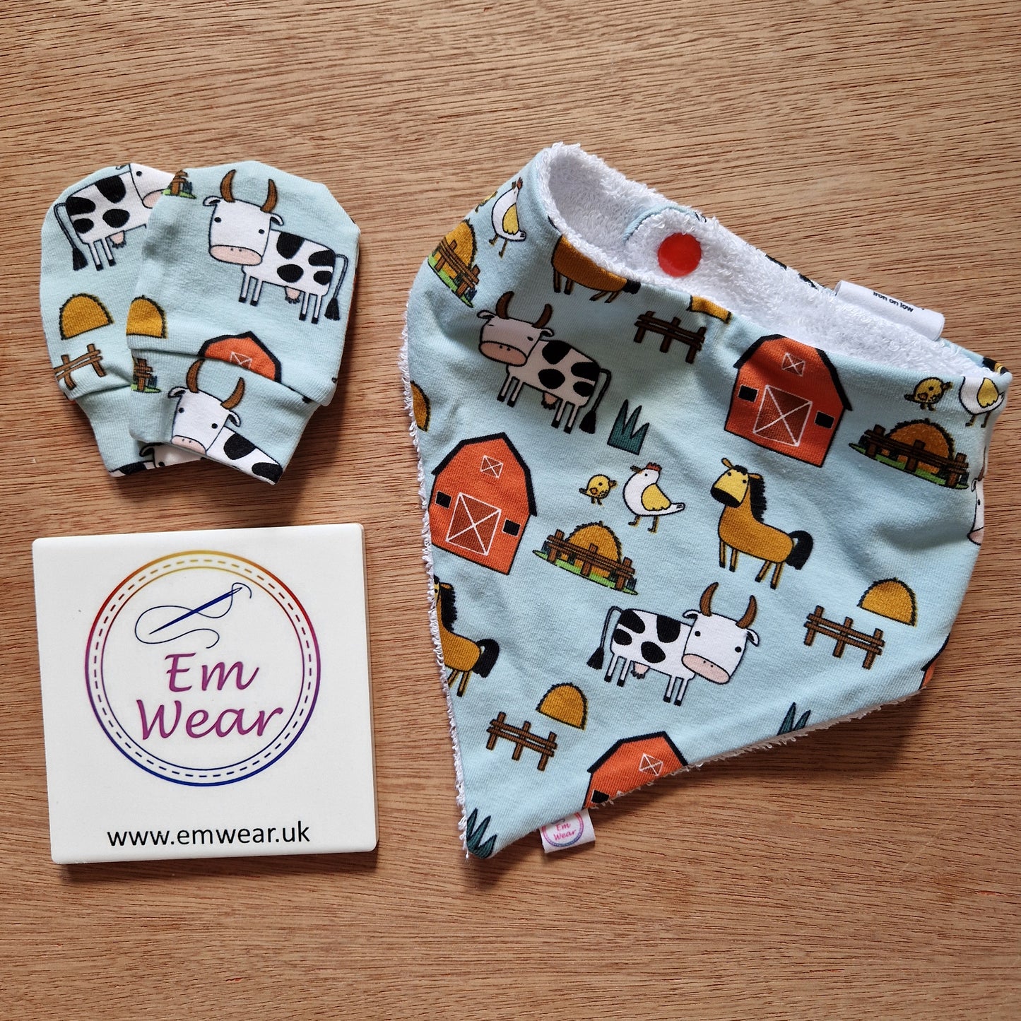 Sale Bib & Scratch Mitt Set - 50% Off (Various Designs Available)