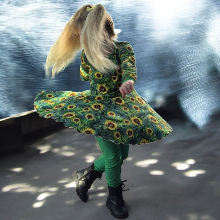 Long Sleeve Butterfly Wings Twirly Dress