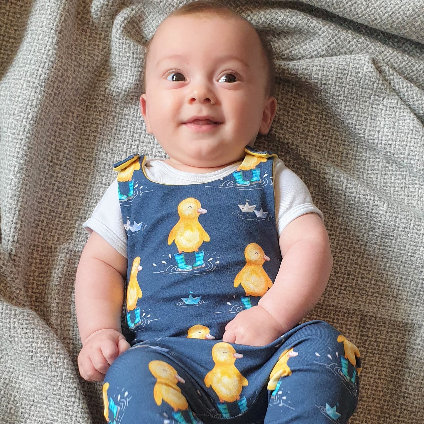 Baby and Child Romper with Poppers - Optional Snap Crotch Opening