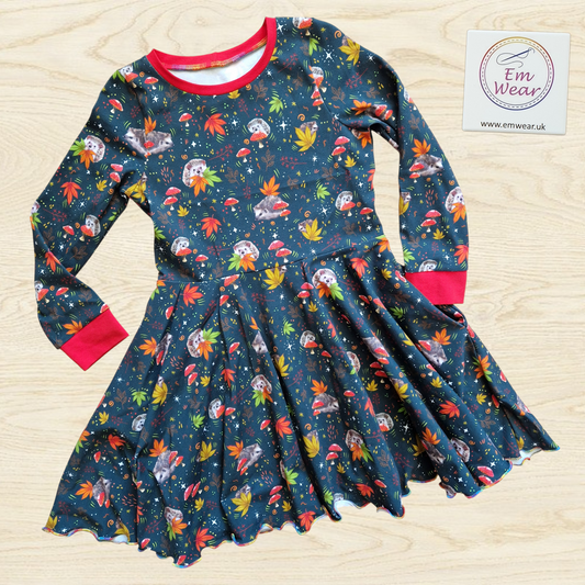 Exclusive Hedgehogs Child Long Sleeved Twirly Dress