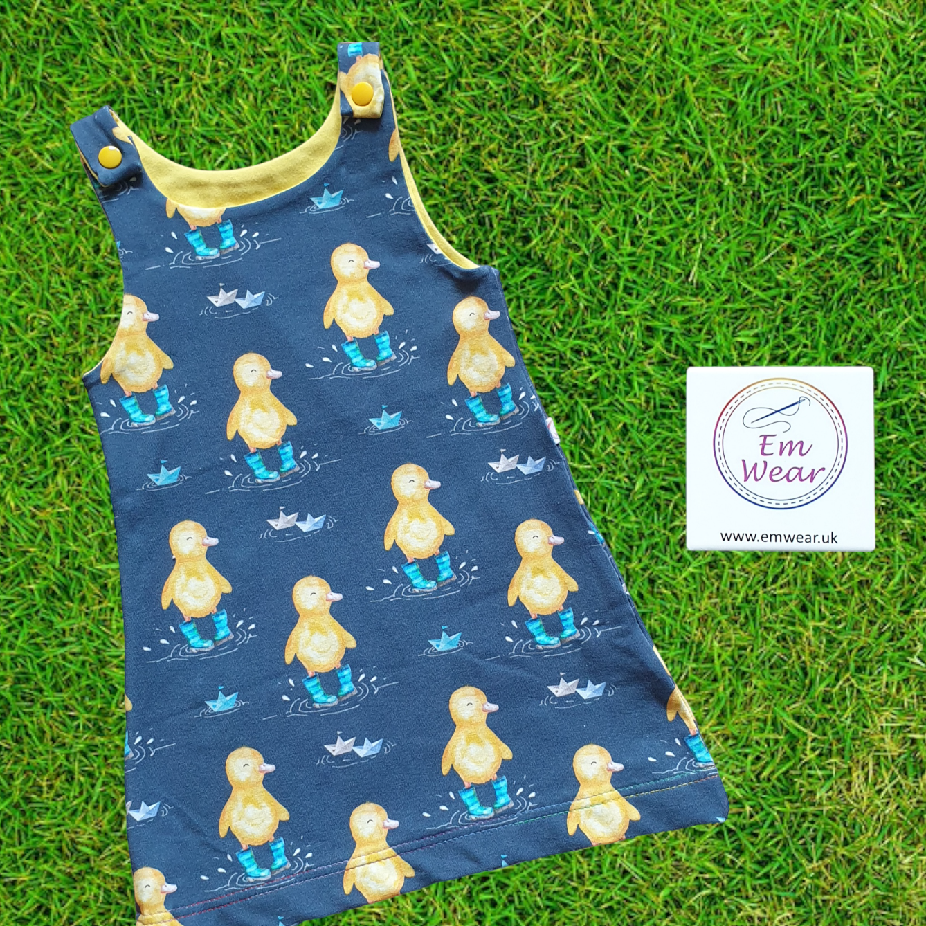 Ducks in Wellies Pinafore Dress