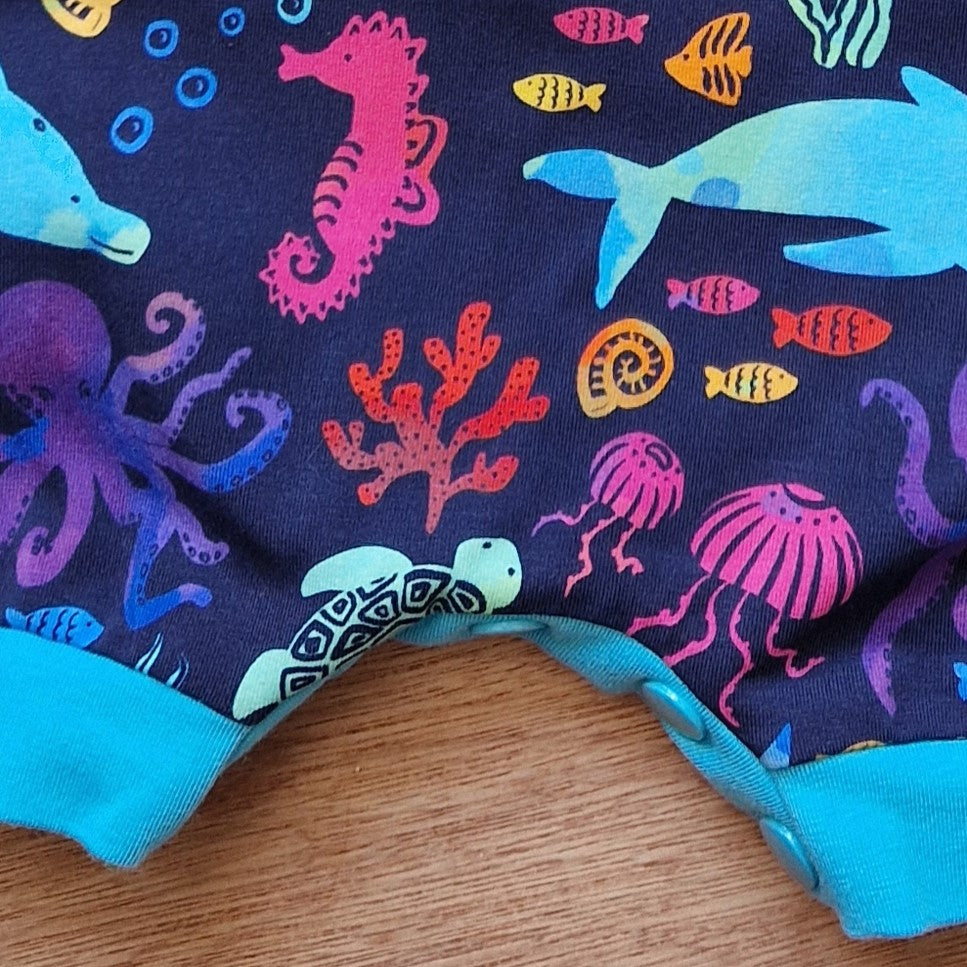 Under the Sea Snap Crotch Shortie Romper - ORGANIC