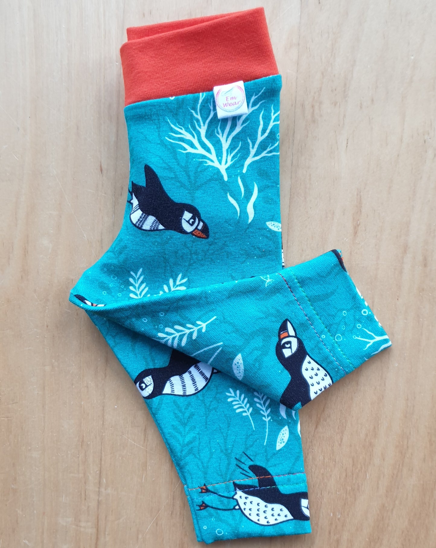 Diving Puffins Preemie Romper and Leggings Set