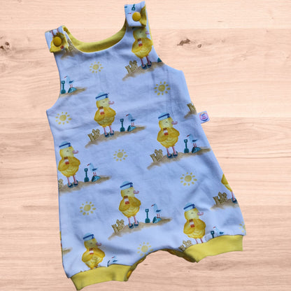 Baby and Child Shortie Romper with Poppers - Optional Snap Crotch