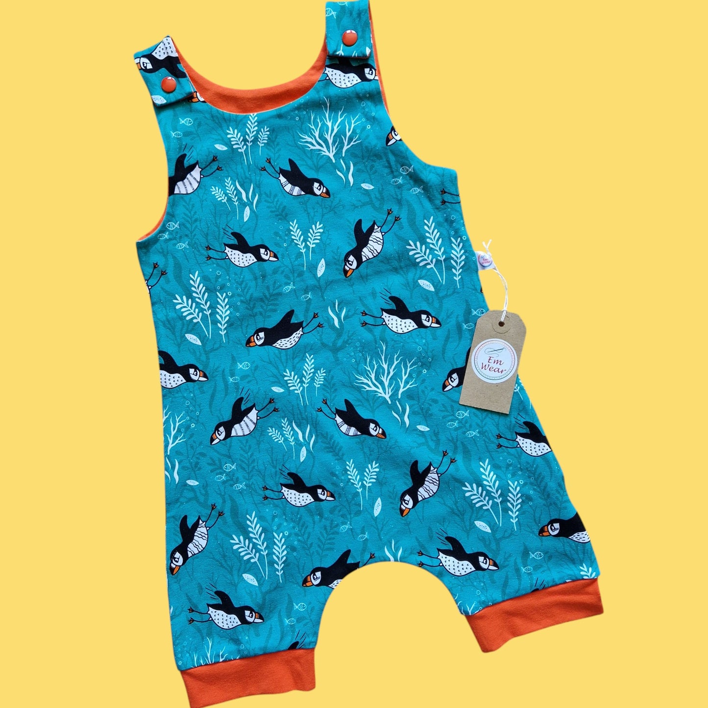 Diving Puffins Shortie Romper