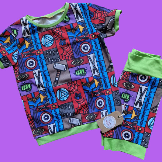 Superheroes T-shirt & Shorts Loungewear Set