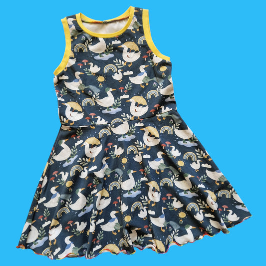 Geese with Brollies Child Sleeveless Dress