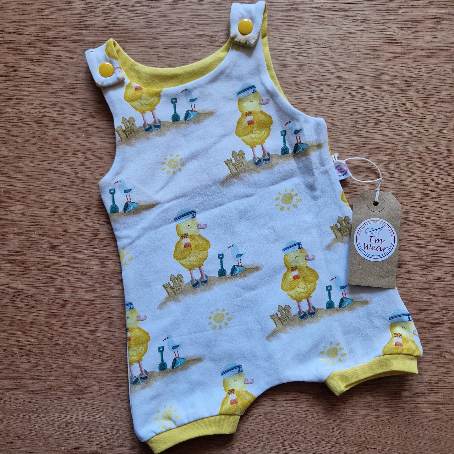 Organic Duck on Beach Shortie Romper - 20% Off