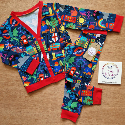 London Adventures Cardigan & Joggers Set