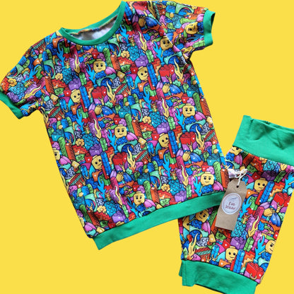 Building Blocks T-shirt & Shorts Loungewear Set