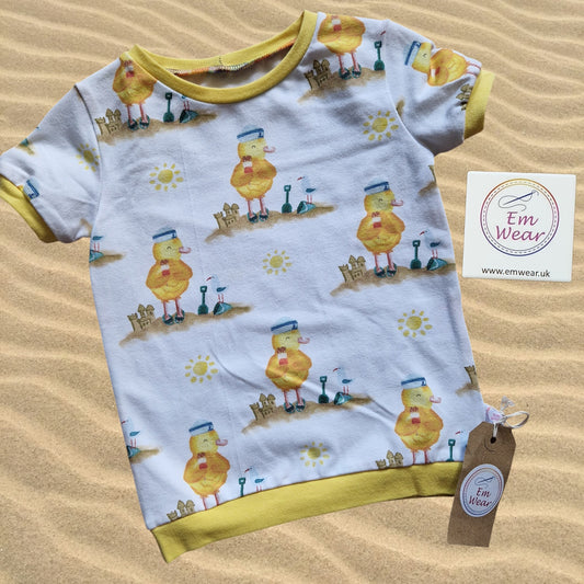 Seconds Buddy Duck on Beach T-shirt - 75% Off