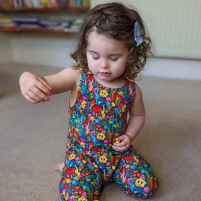 Christmas Baby and Child Romper with optional snap crotch