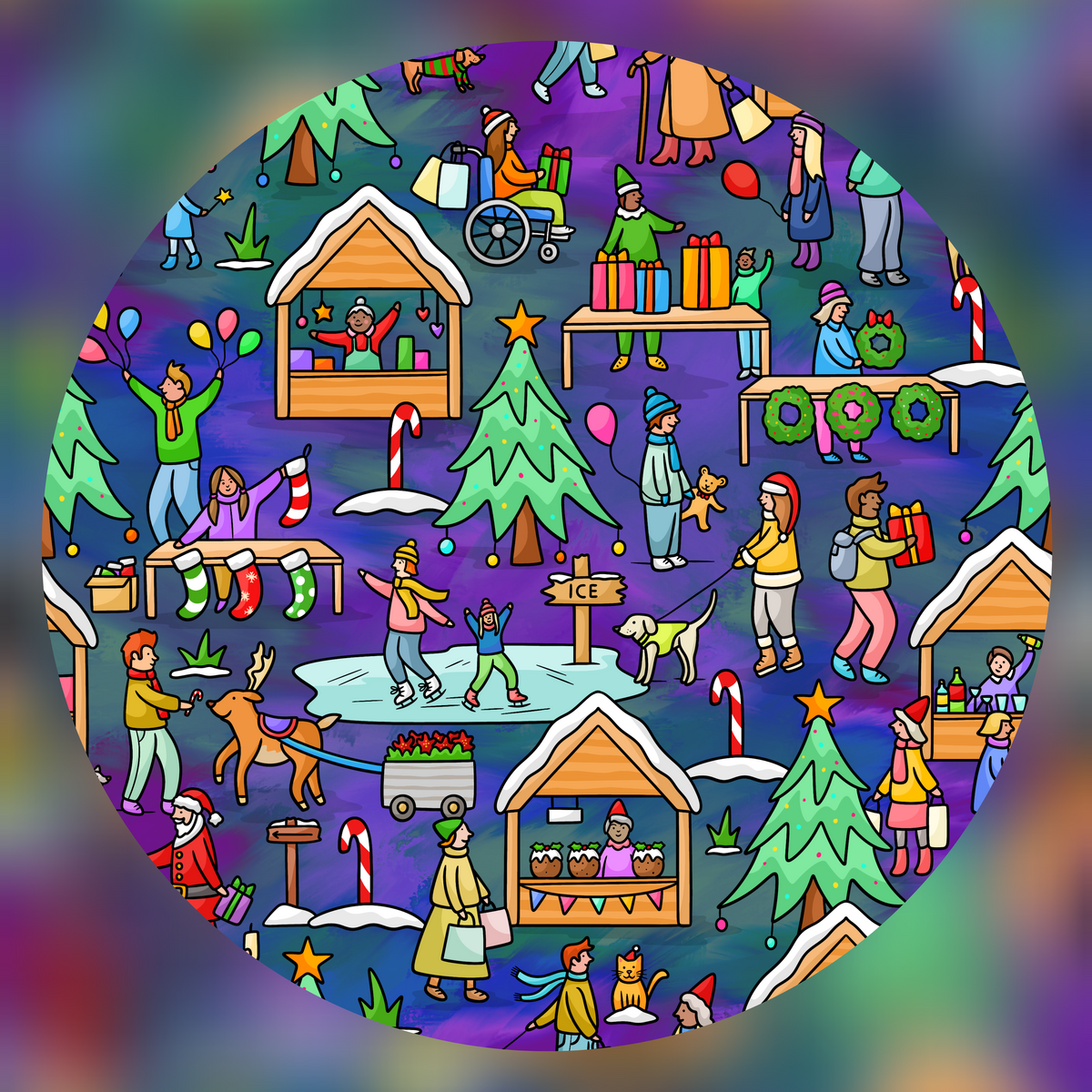 Christmas Market Scene Exclusive Tote Bag