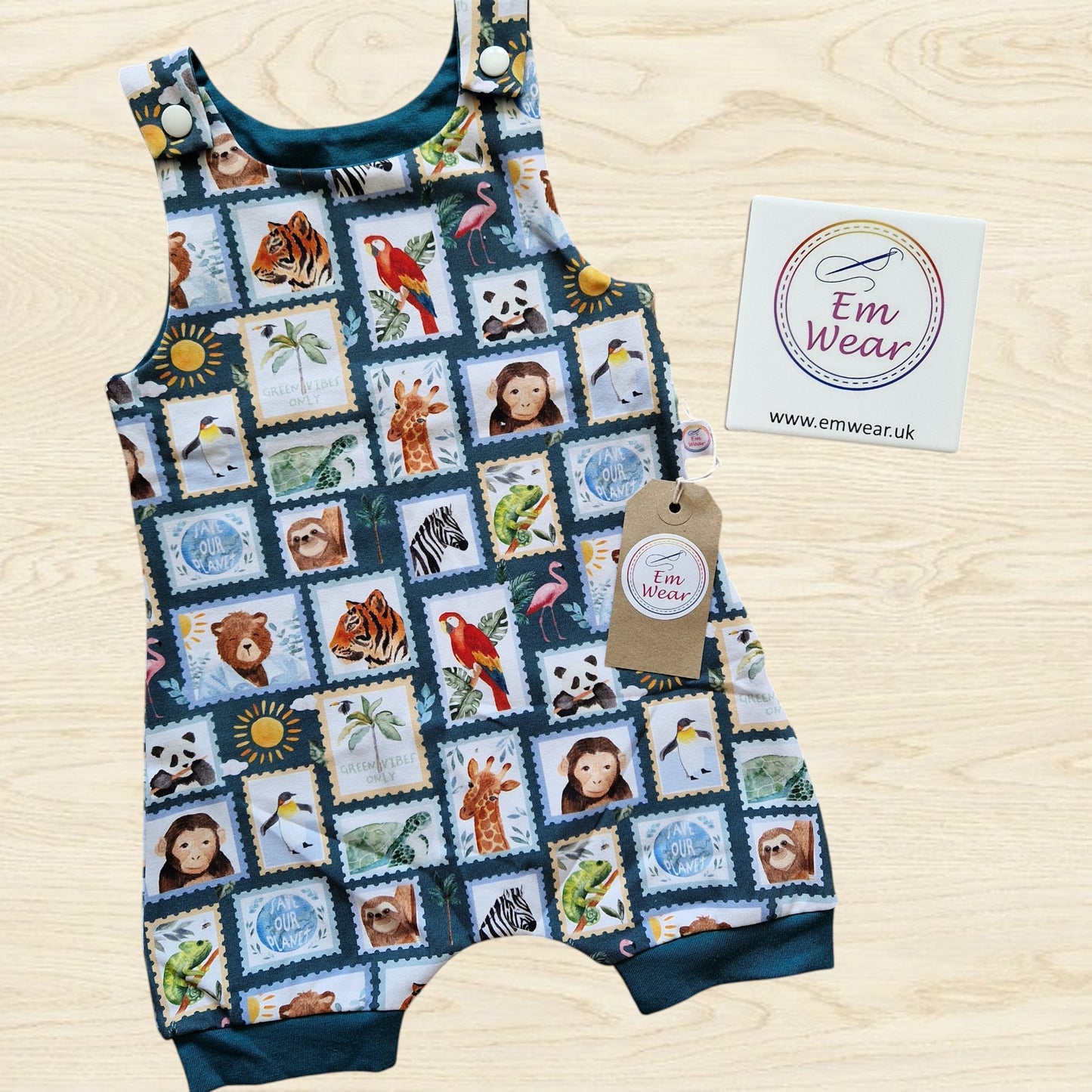 David Attenbear Shortie Romper - ORGANIC