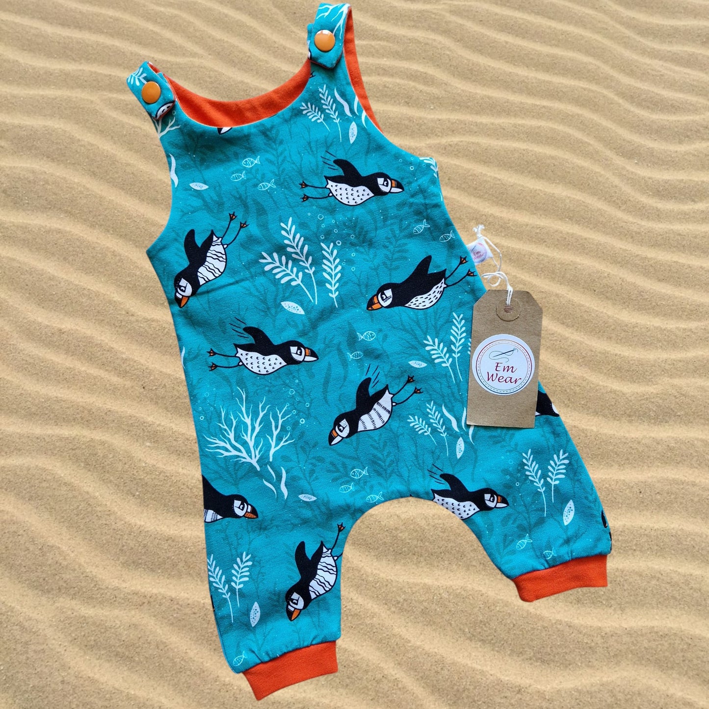Diving Puffins Preemie Romper and Leggings Set