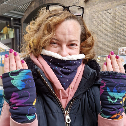 Ombre Dragons Fingerless Gloves