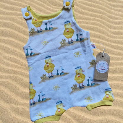 Organic Duck on Beach Shortie Romper - 20% Off