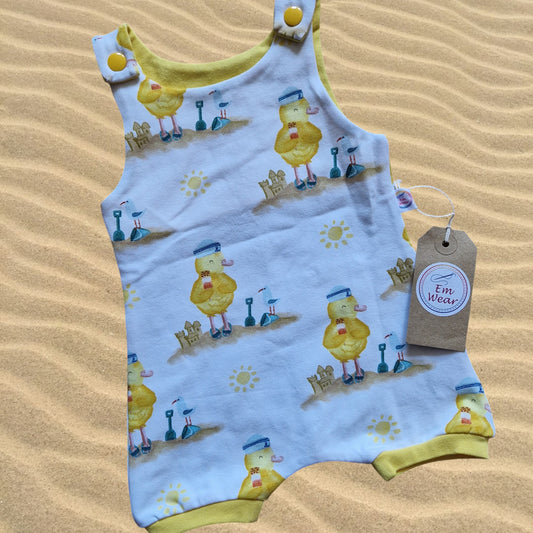 Organic Duck on Beach Shortie Romper - 20% Off