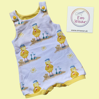 Duck on Beach Snap Crotch Shortie Romper