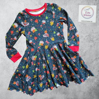 Hoody Hedgehogs Twirly Dress