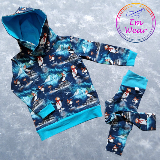 Ready Made Ice Skating Puffins Hoody & Leggings Set