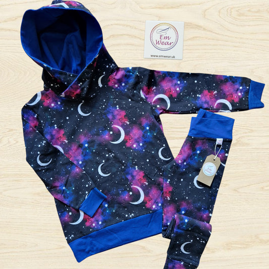 Pink Galaxy Moons Hoody & Relaxed Leggings Set