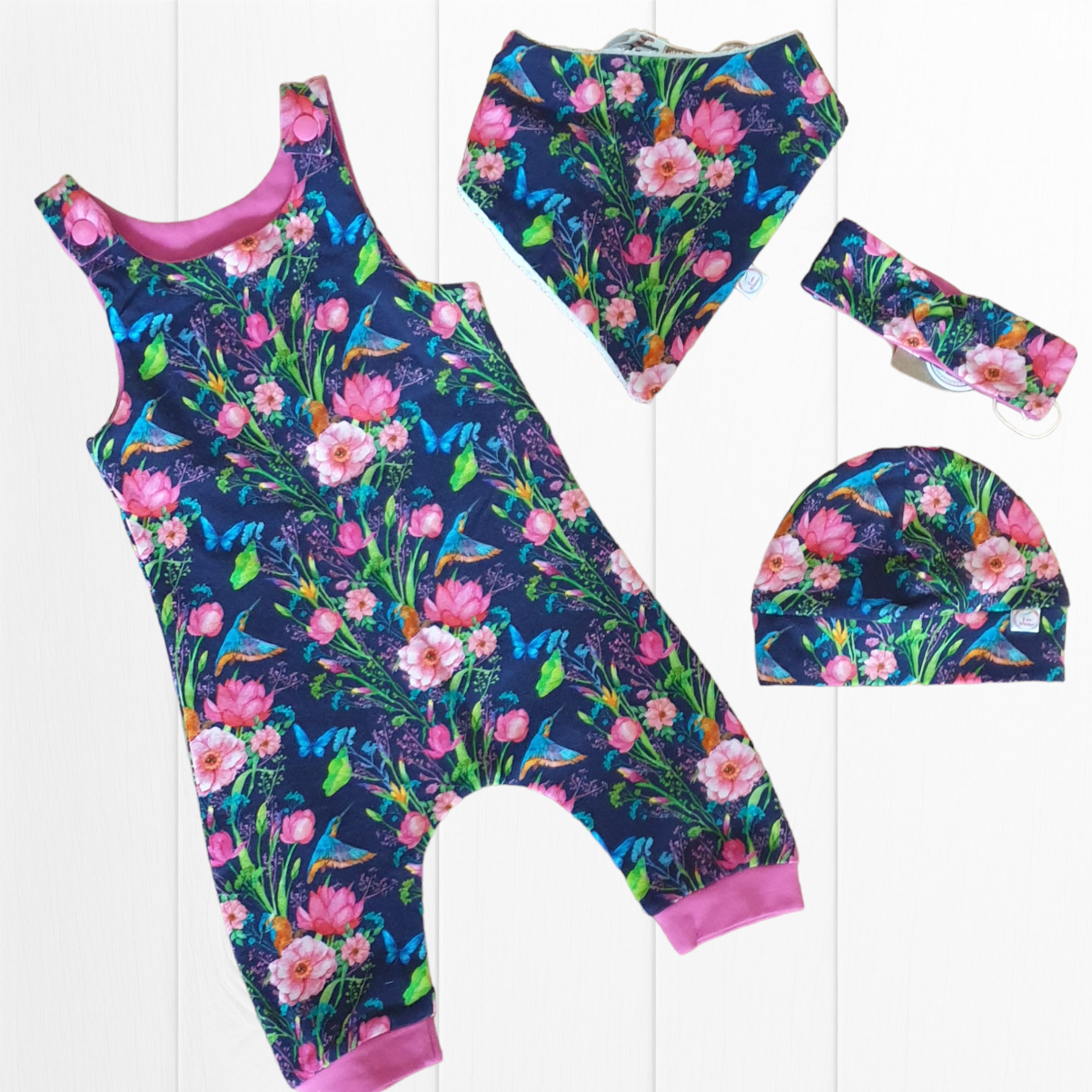 Baby and Child Romper with Poppers - Optional Snap Crotch