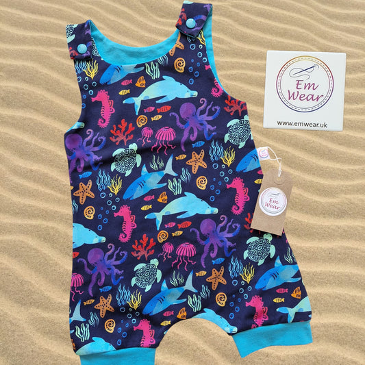 Under the Sea Shortie Romper - ORGANIC