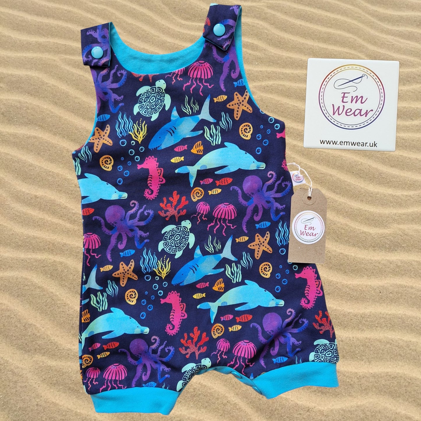 Under the Sea Snap Crotch Shortie Romper - ORGANIC