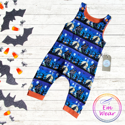 Halloween Baby and Child Romper with optional snap crotch