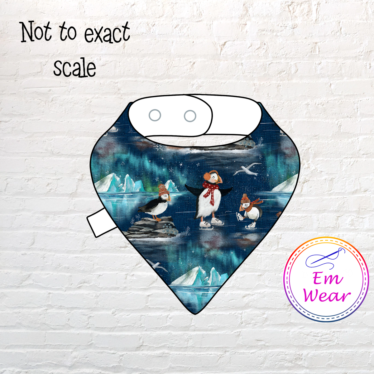 Ice Skating Puffins Dribble Bib