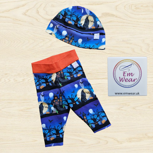 Ex-Display Halloween Leggings & Hat Set Premie Size - 75% Off